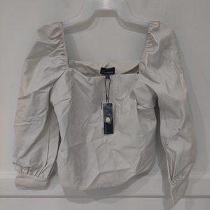 SOILED Lucy Paris Womens Crop Top Faux Leather Square Neck Top Size M $80 2A088